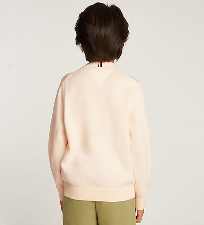 Tommy Hilfiger Bluse - Strick - Ivory Petal m. Flagge