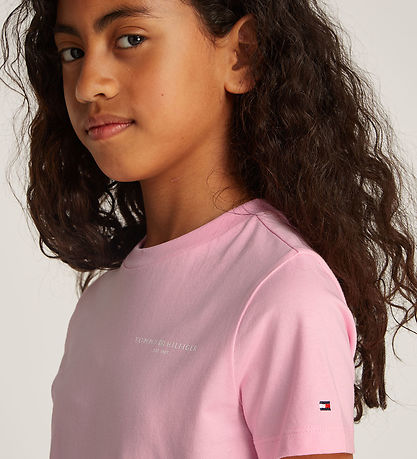 Tommy Hilfiger Stuttermabolur - Mini Corp Lógó - Bleikt Sugar