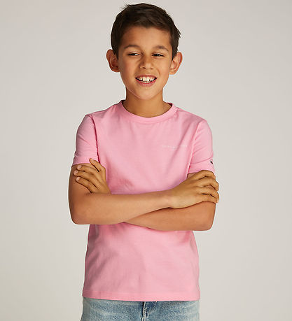 Tommy Hilfiger Stuttermabolur - Mini Corp Lógó - Bleikt Sugar