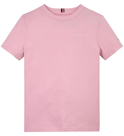 Tommy Hilfiger Stuttermabolur - Mini Corp Lógó - Bleikt Sugar