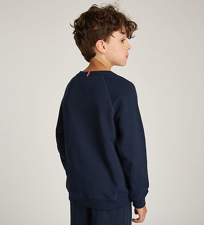 Tommy Hilfiger Sweatshirt - Dark Nacht Navy m. Wit