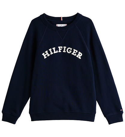 Tommy Hilfiger Sweatshirt - Dark Nacht Navy m. Wit