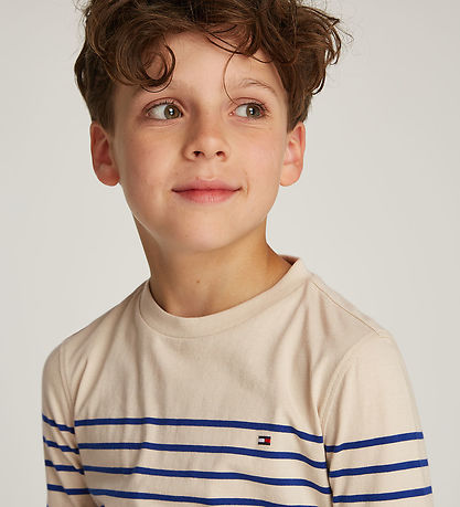 Tommy Hilfiger Bluse - Beige/Blau Gestreift