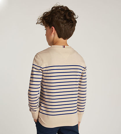 Tommy Hilfiger Bluse - Beige/Blau Gestreift