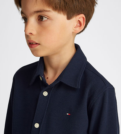 Tommy Hilfiger Hemd - Micro Waffel - Dark Nacht Navy