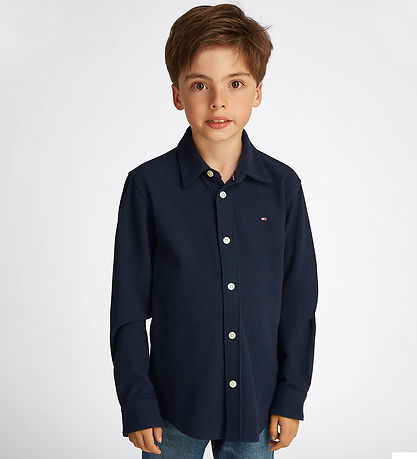 Tommy Hilfiger Hemd - Micro Waffel - Dark Nacht Navy