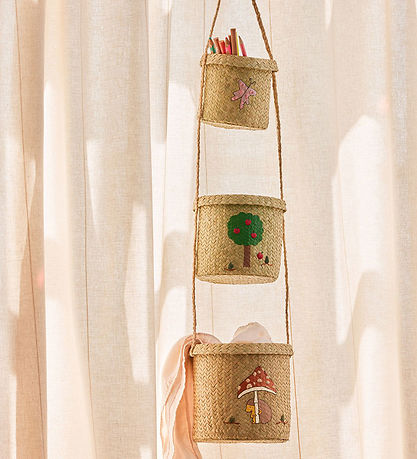 Rice Geymslukörfur - Raffia - 3 Stk. - 83 cm - Happy Forest