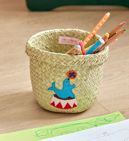 Rice Storage Basket - Raffia/Seaweed - Circus - 15x15 cm - Natur