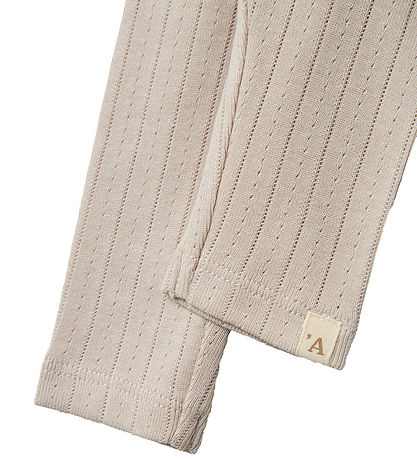 Lil' Atelier Leggings - NbfRachel - Gray Morn w. Pointelle