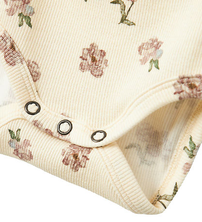 Lil' Atelier Bodysuit L/æ - Rib - NbfGavo - Turtledove/Peony