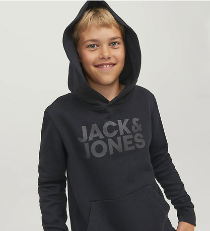 Jack & Jones Hettupeysa - Noos - JjeCorp - Black/Jr/lLarge Prent