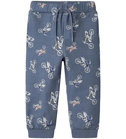 Name It Sweatpants - NmmTrille - China Blue w. Motorcycle