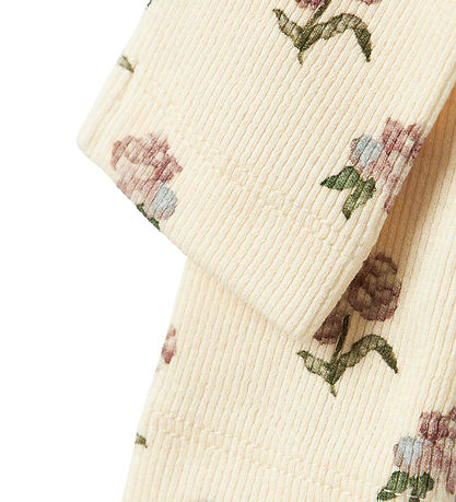 Lil' Atelier Leggings - Rib - NbfGavo - Turtledove/Peony
