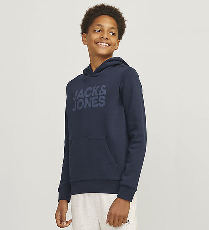 Jack & Jones Hoodie - JjeCorp Noos - Navy Blazer/Jr/Large Pr