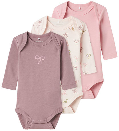 Name It Bodysuit L/æ - Noos - NbfBody - 3-Pack - Barely Pink