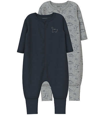 Name It Schlafanzug - Noos - 2er-Pack - NbmNightsuit - Grey Mela
