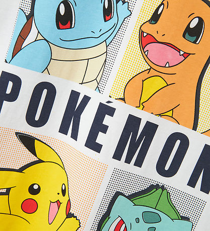Name It T-shirt - Noos - NkmDazz Pokémon - Bright White m. Tryck