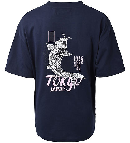 Hound T-shirt - Oversized - Navy w. Print