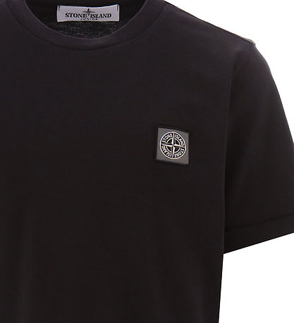Stone Island Stuttermabolur - Svart M. Lógó