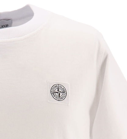 Stone Island Stuttermabolur - Hvítur M. Lógó
