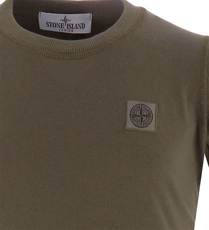 Stone Island Stuttermabolur - Her Green M. Lógó