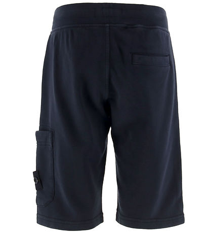Stone Island Sweat Shorts - Navy Blue w. Logo
