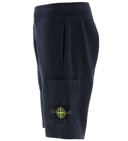 Stone Island Sweat Shorts - Navy Blue w. Logo