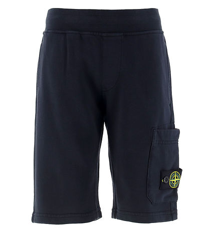 Stone Island Sweat Shorts - Navy Blue w. Logo