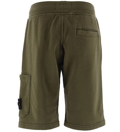 Stone Island Sweat Shorts - Military Green w. Logo