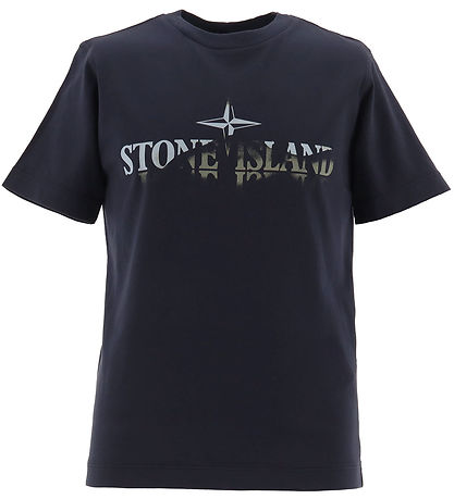 Stone Island Stuttermabolur - Dökkblátt Blue