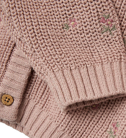 Lil' Atelier Cardigan - Knitted - NmfEmlen - Shadow Gray w. Flow