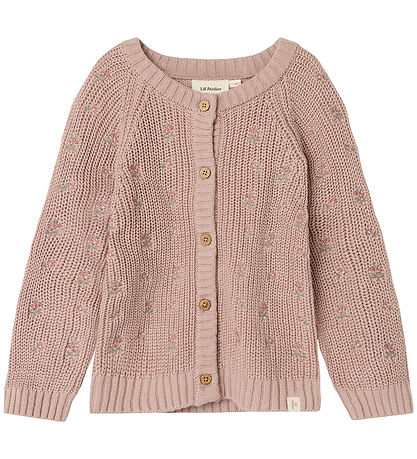 Lil' Atelier Cardigan - Knitted - NmfEmlen - Shadow Gray w. Flow