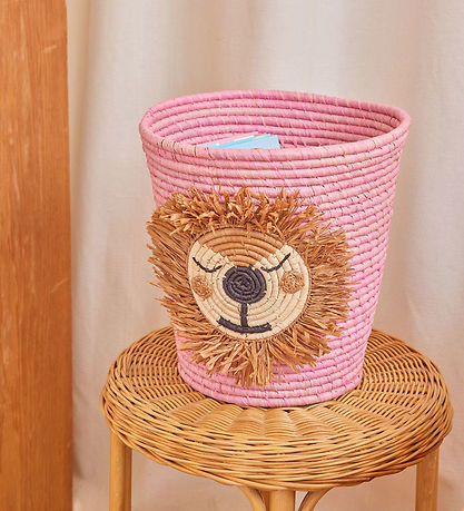 Rice Geymslukarfa - Raffia/Þang - 20x30 cm - Bleikt/Løve
