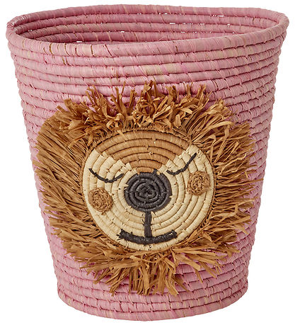 Rice Geymslukarfa - Raffia/Þang - 20x30 cm - Bleikt/Løve