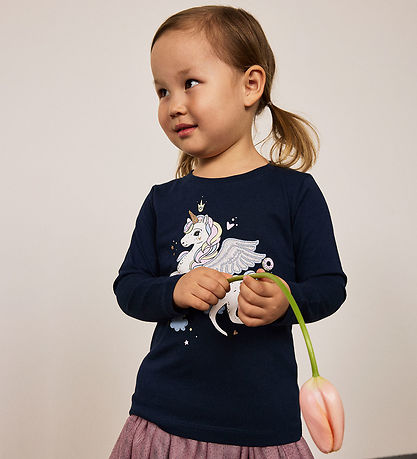 Name It Blouse - NmfTillie - Navy Blazer w. Unicorn
