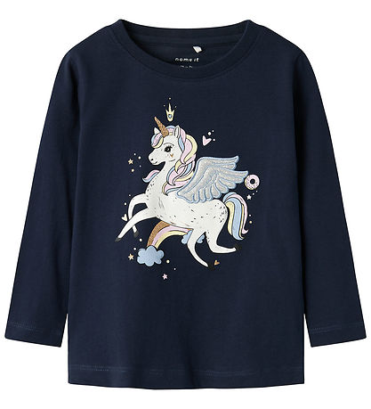 Name It Blouse - NmfTillie - Navy Blazer w. Unicorn