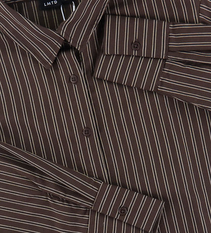 LMTD Skyrta - NlfKelle - Chocolate Brown/Rönd
