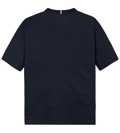 Tommy Hilfiger T-shirt - Flagga Fun - Dark Natt Marinblå m. Tryc