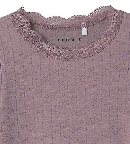 Name It Bodysuit L/æ - NbfTimian - Elderberry w. Pointelle