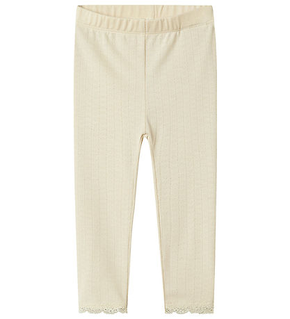 Name It Leggings - NbfTimian - Summer Sand w. Pointelle