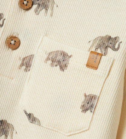 Lil' Atelier Bluse - Rib - NmmGavo - Turteltaube m. Print