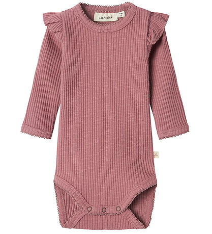 Lil' Atelier Bodysuit L/æ - Rib - NbfRaja - Nostalgia Rose