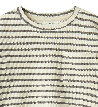 Lil' Atelier Bluse - Rib - NmmTadeo - Turteltaube/Zinn