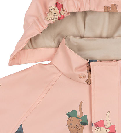 Konges Sløjd Rainwear w. Suspenders - PU - Palm - Bow Kitty Pink
