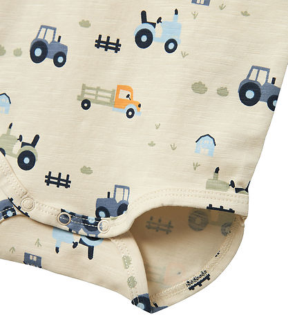 Name It Bodysuit L/Æ - NbmBassen - Summer Sand w. Tractors