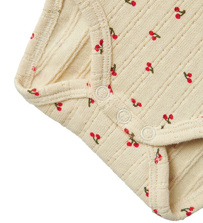 Name It Bodysuit L/Æ - NbfBilia - Summer Sand w. Cherry