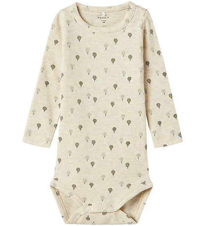 Name It Bodysuit L/Æ - Rib - NbmKaboon - Peyote Melange w. Luftb