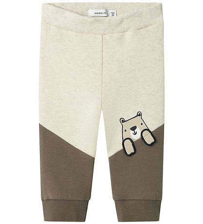 Name It Sweatpants - NbmTonno - Peyote Melange w. Print