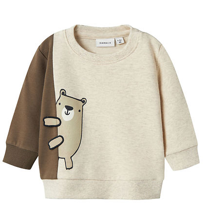 Name It Sweatshirt - NbmTonno - Peyote Melange w. Print