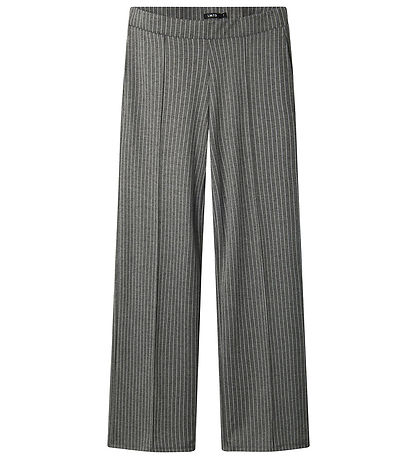 LMTD Byxor - NlfBin - Bred - Light Grey Melange m. Ränder